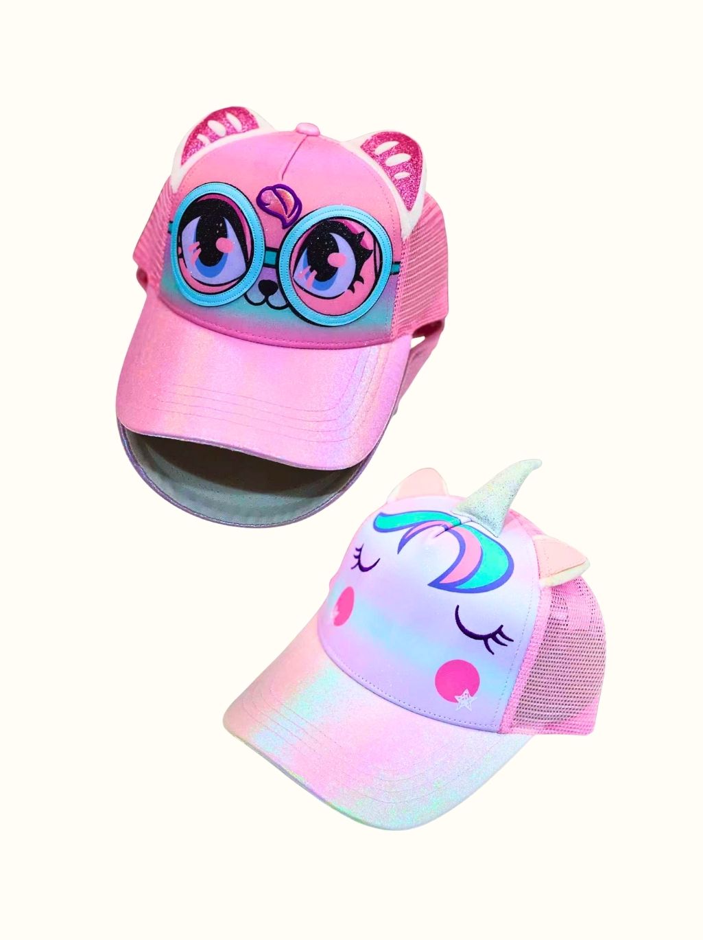 3D Character Cap – Kids Cartoon Mesh Hat