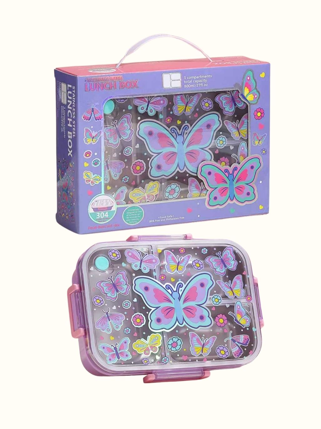 Themed Stainless Steel Lunch Box With Leak-Proof Compartments – 750Ml