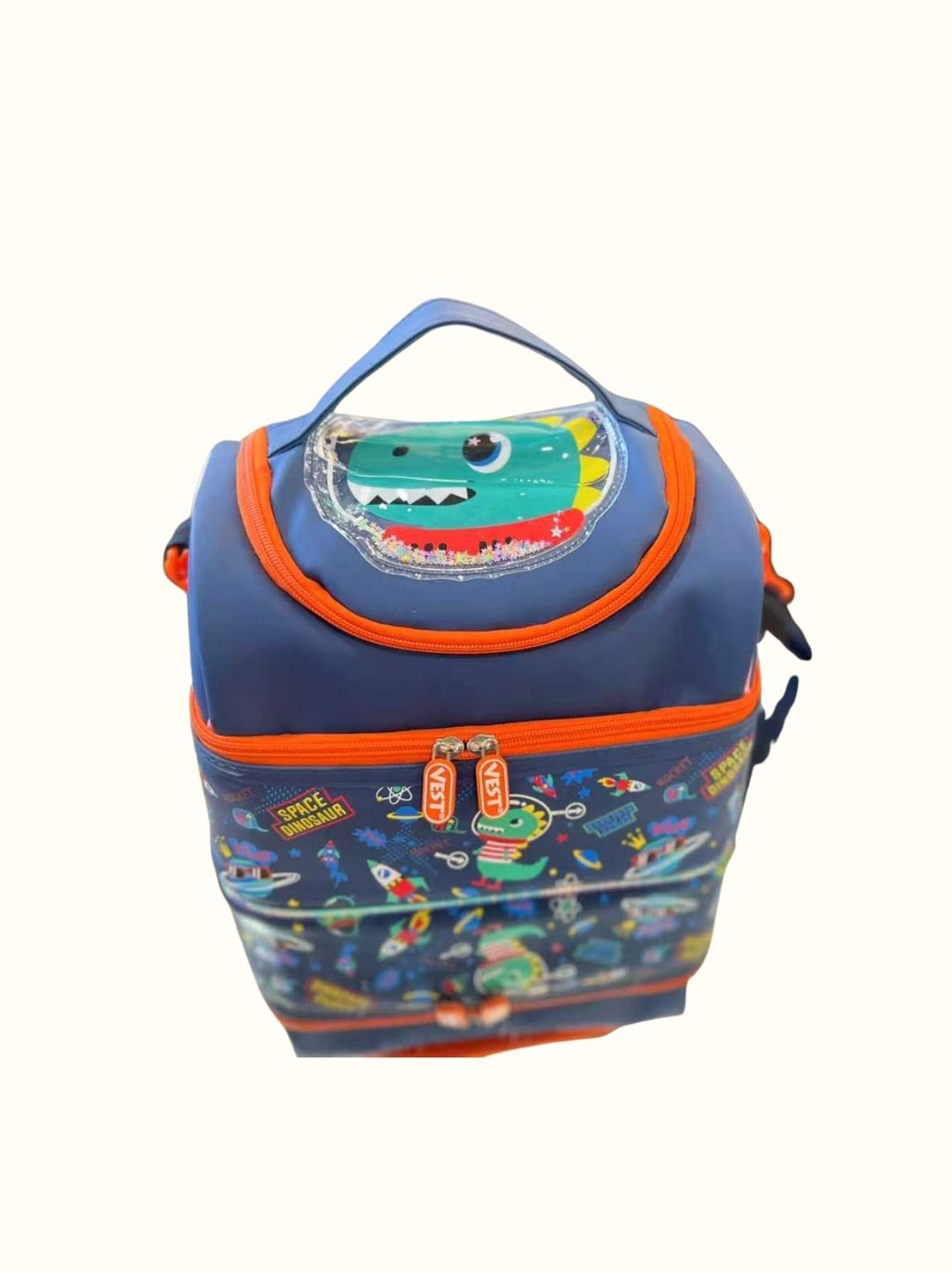 Insulated Kids Lunch Bag – Double-Compartment With Shoulder Strap (26.5×17.5×17Cm)