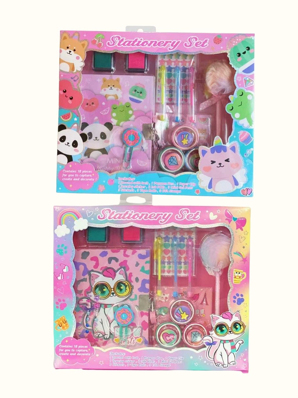 18-Piece Kids Stationery Gift Set – Cute Themed Journaling Kit