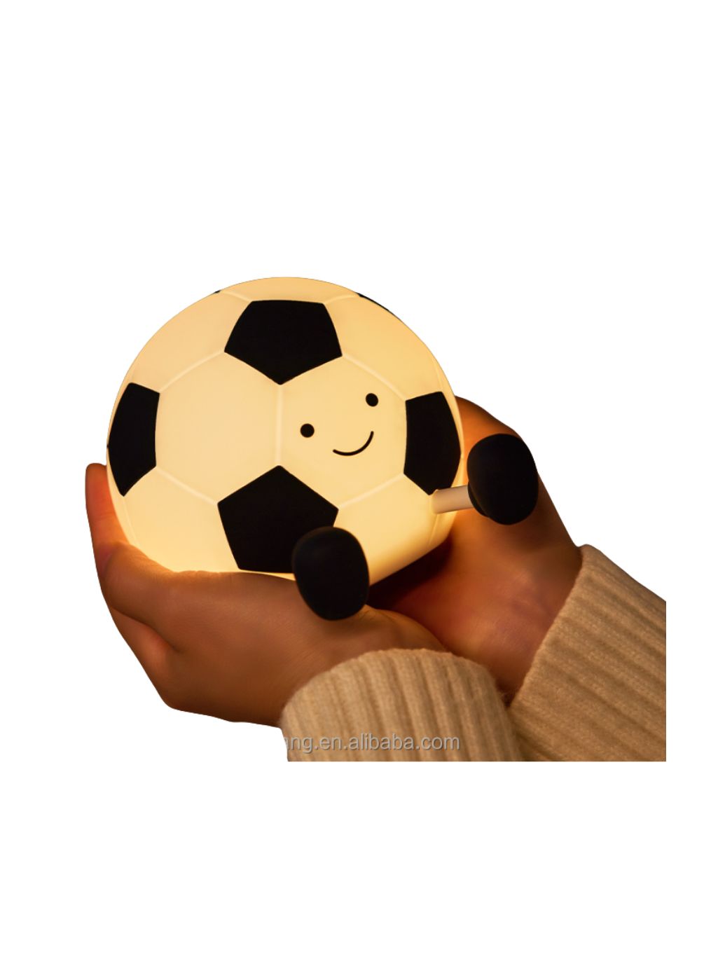 Football-Shaped LED Night Light – Rechargeable Bedside Lamp