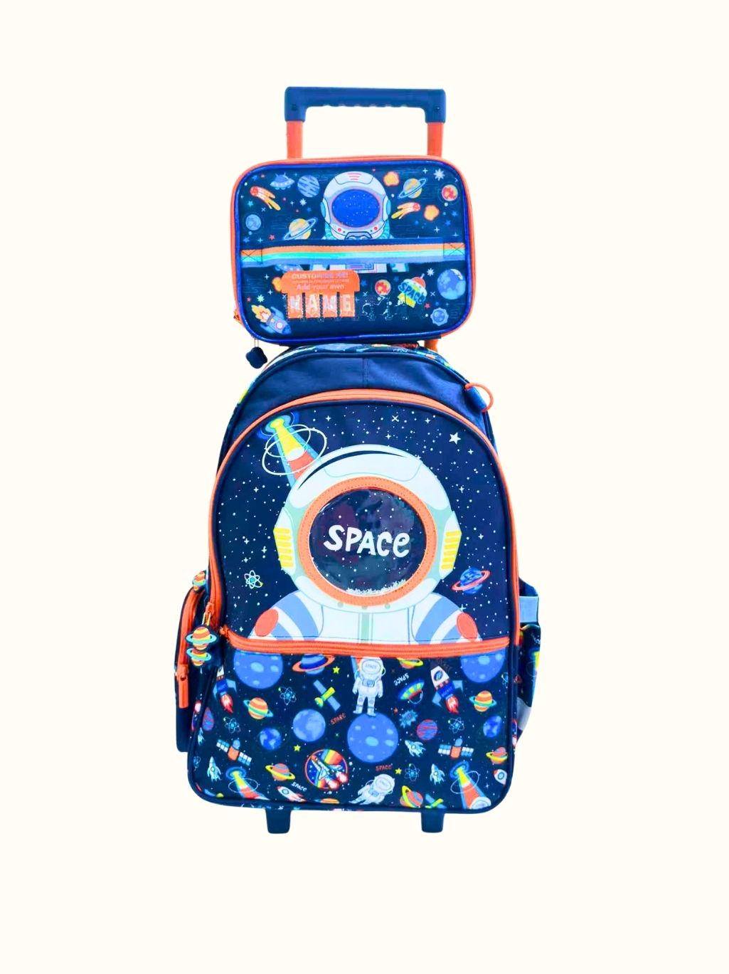 Trolley Backpack & Matching Lunch Bag Set – Spacious, Durable & Kid-Friendly