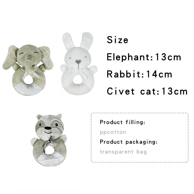 Soft Plush Baby Rattle Ring Toy