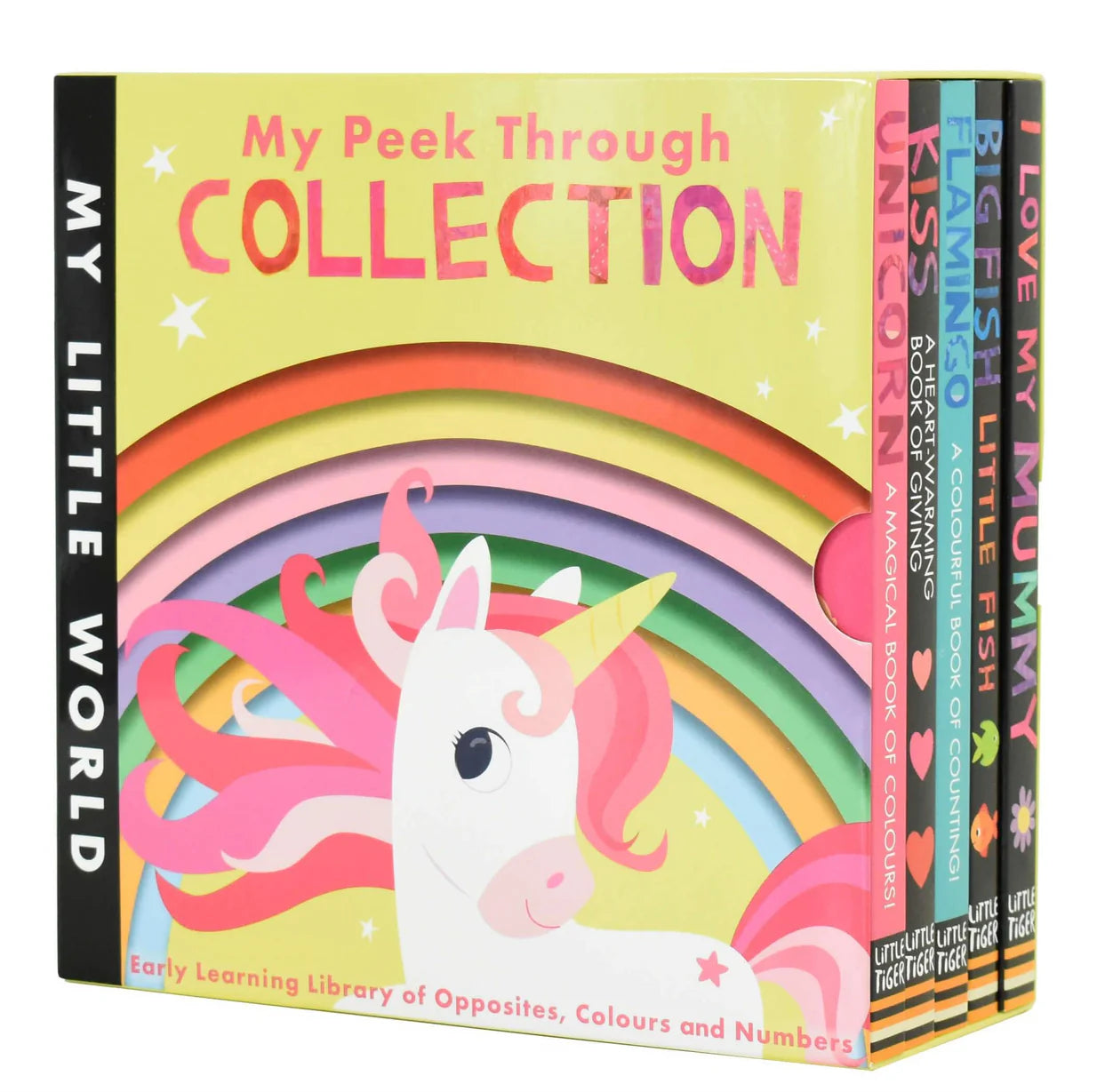 My Little World 5 Board Books (Big Fish,Flamingo,Love Mummy,Kiss,Unicorn) By Little Tiger