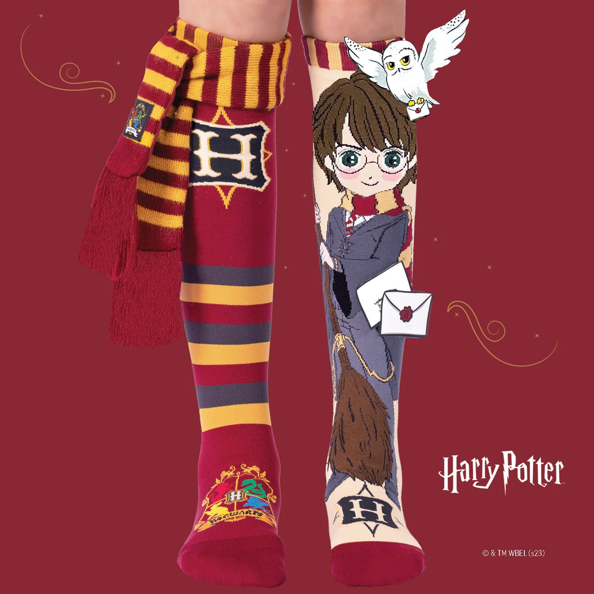 Harry Potter Knee-High Socks with 3D Hogwarts Details