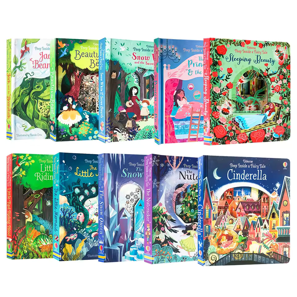10Books/set Usborne Books Peep Inside Classic Fairy Tale baby Children English Educational 3D Flap Picture Story bedtime Book-(BOARDBOOKS)