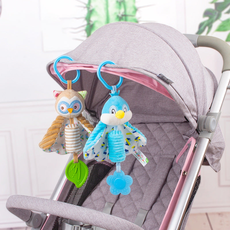Hanging Animal Wind Chime Toys for Baby – With Teether & Crinkle Paper-bird/butterfly