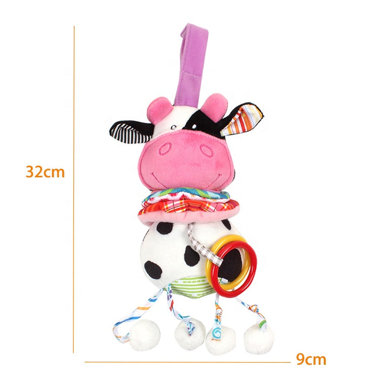 Cow Musical Pull Toy – Soft Hanging Baby Activity Plush