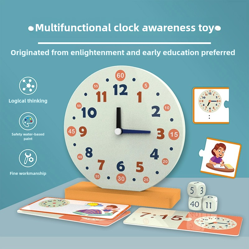 Montessori Clock Learning Set – Time-Telling Educational Toy