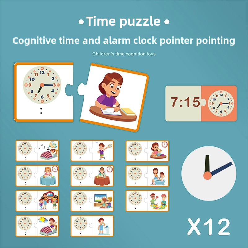 Montessori Clock Learning Set – Time-Telling Educational Toy