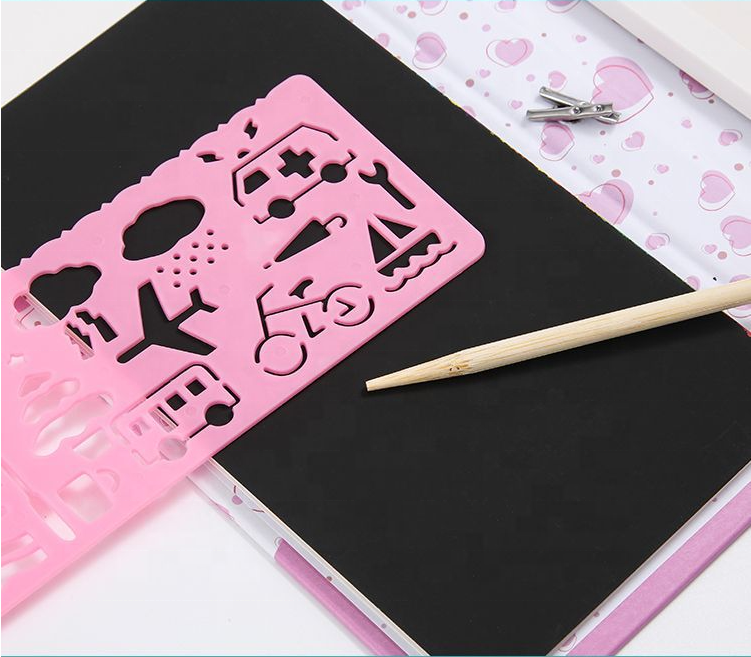 3-in-1 Kids Colouring & Scratch Art Set β Activity Book with Colour Pencils & Stencil (Gift Set)