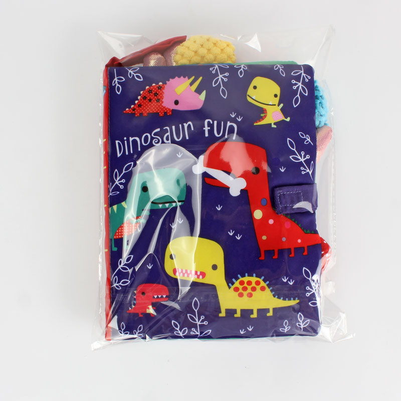 Dinosaur Fun Soft Book with animal tails – Textured Baby Cloth Book