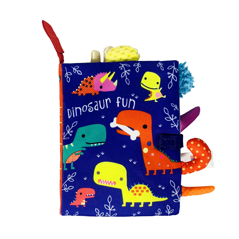 Dinosaur Fun Soft Book with animal tails – Textured Baby Cloth Book
