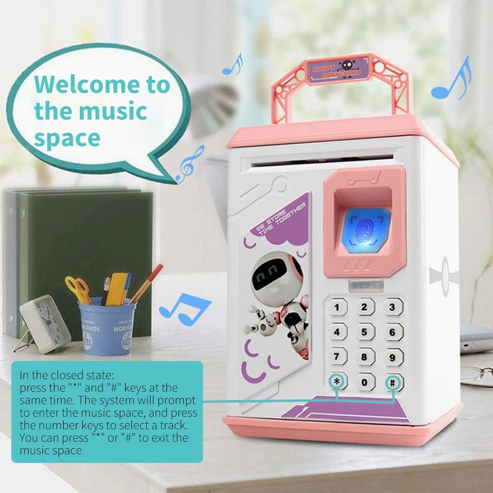 Electronic Fingerprint Piggy Bank for Kids – ATM Safe Money Box with Password Lock