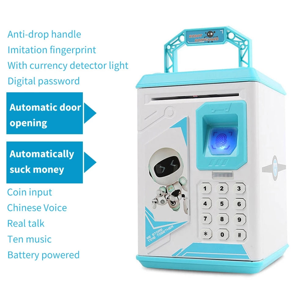 Electronic Fingerprint Piggy Bank for Kids – ATM Safe Money Box with Password Lock