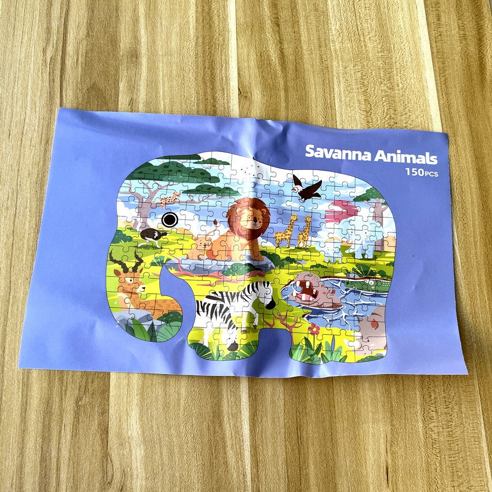 Elephant-Shaped Puzzle – 100+ Pieces Educational Jigsaw