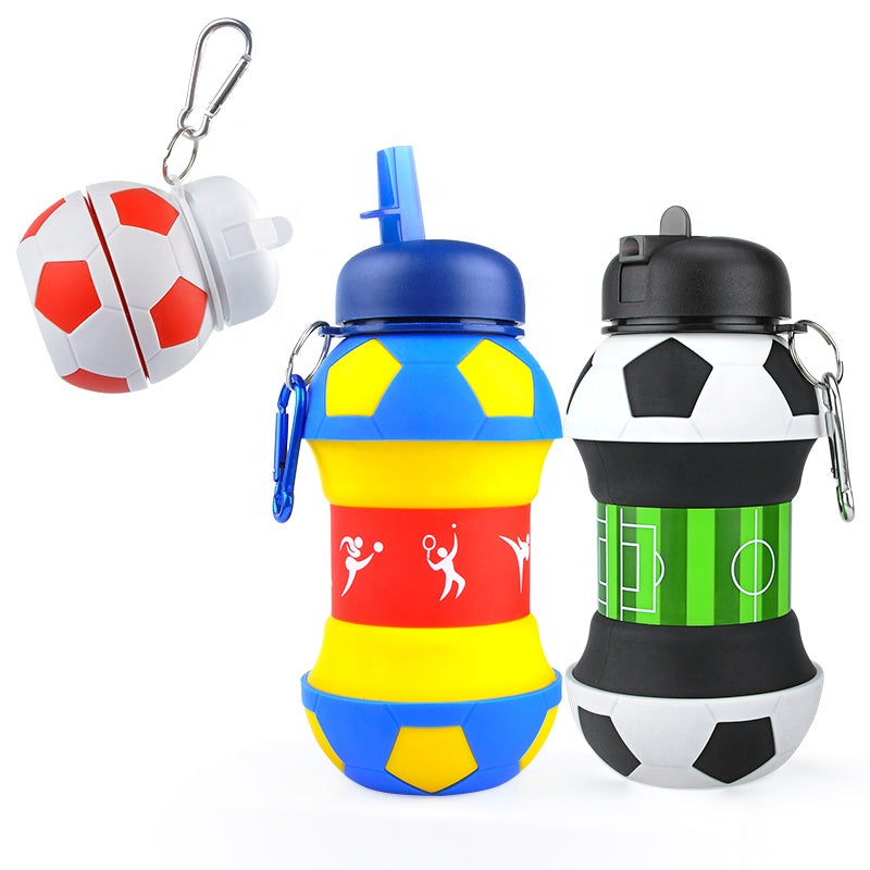 Foldable Silicone Water Bottle – With Clip