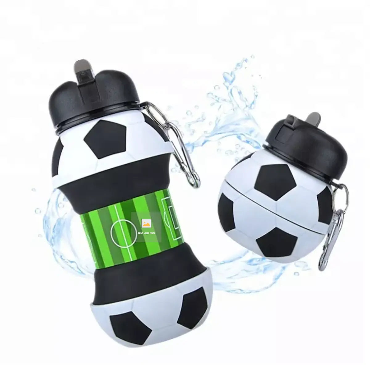 Foldable Silicone Water Bottle – With Clip