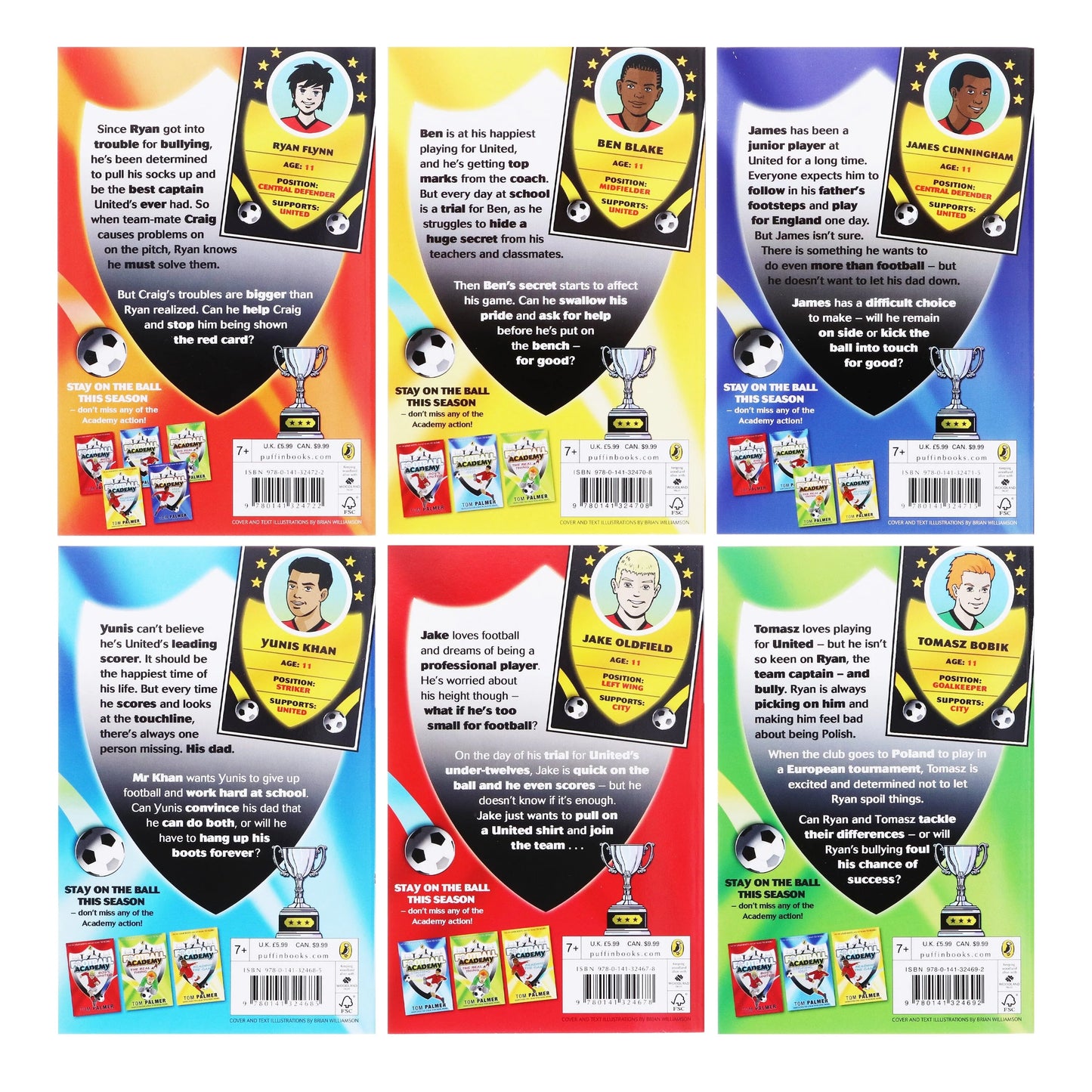 Football Academy Series By Tom Palmer 6 Books Collection - Ages 7-9 - Paperback