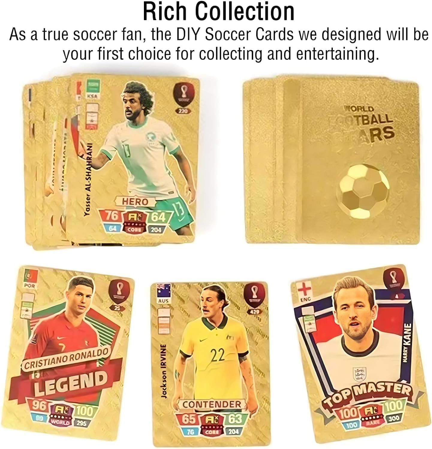 55PCS Football Star Cards Kenya – Gold, Silver & Black Limited Edition