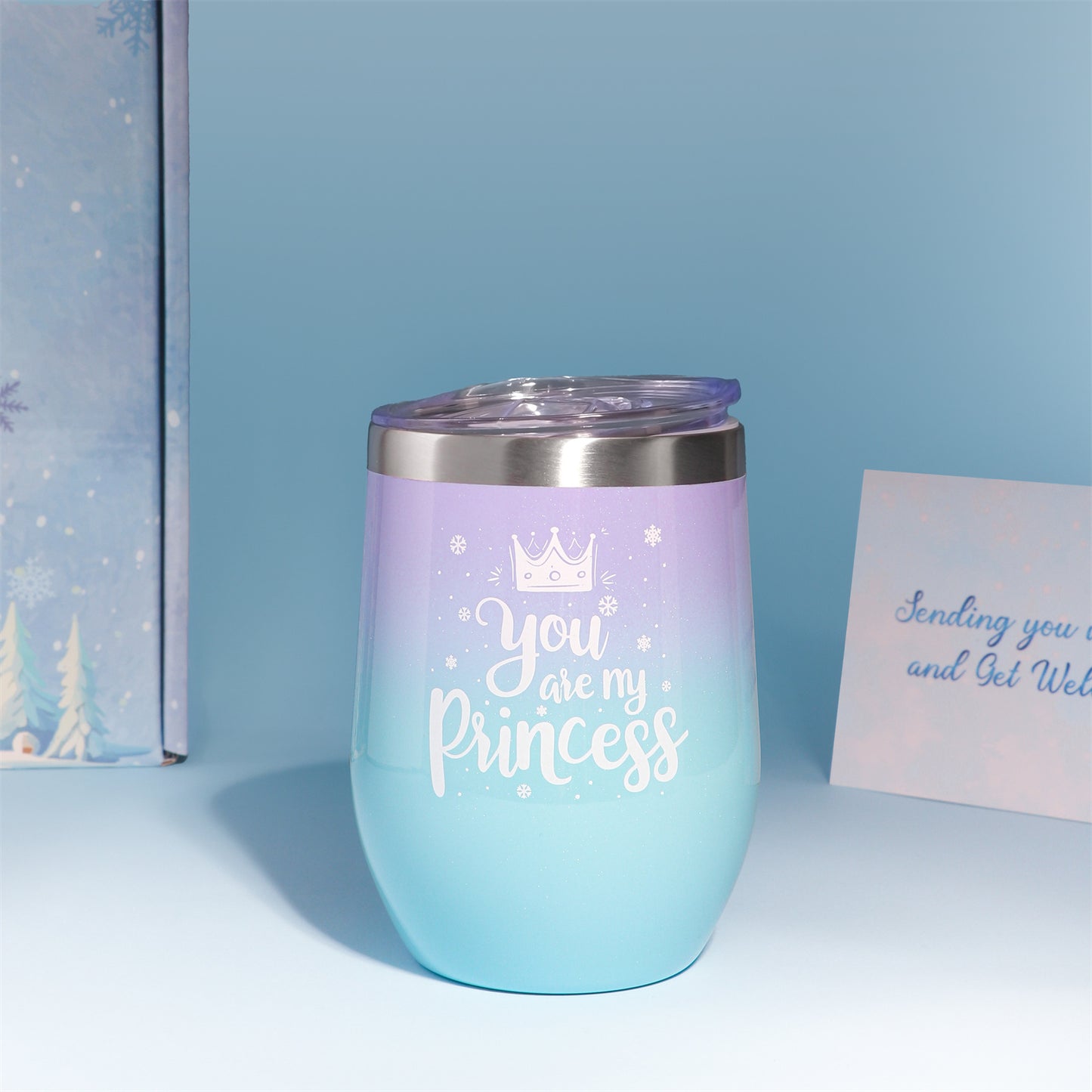 Luxury Frozen Ice Princess Self-Care Gift Box for Girls – Premium Winter Wonderland Gift Set with Blanket, Tumbler & Plush Accessories