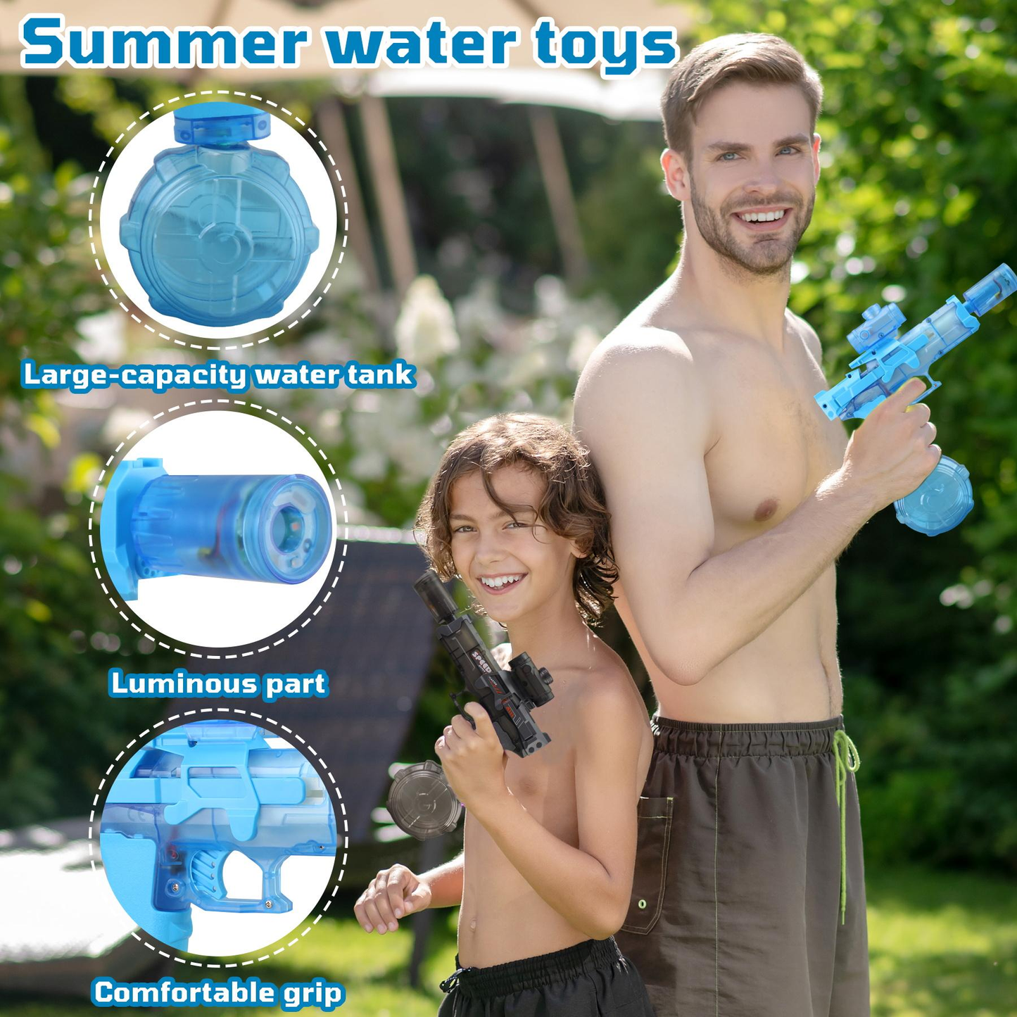 Electric Water Gun for Kids | Rechargeable Light-Up Water Blaster Toy