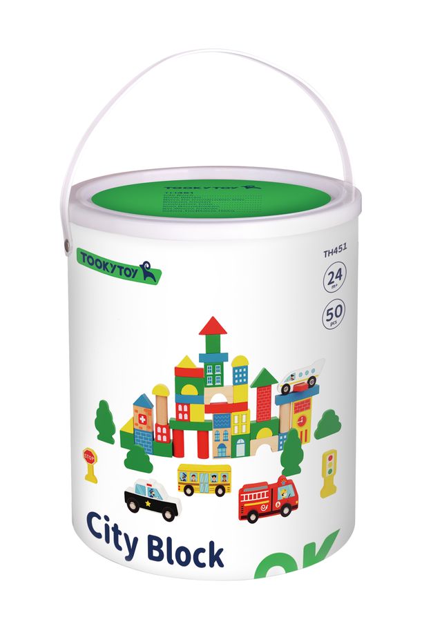 Wooden City Block Set – Vehicles & Traffic Signs