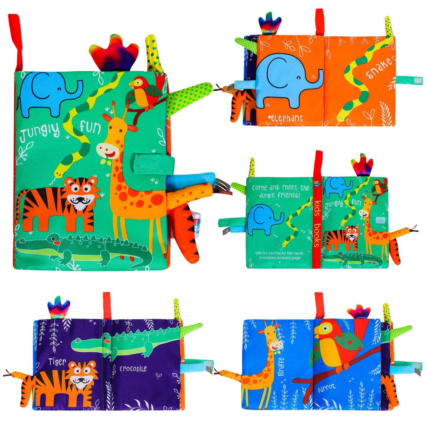 Jungly Fun Touch & Feel Sensory Cloth Book for Babies