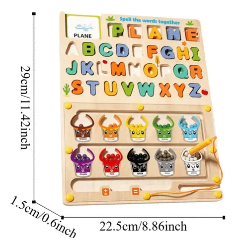 Magnetic Alphabet Spelling & Colour Sorting Maze Board | Ages 3+