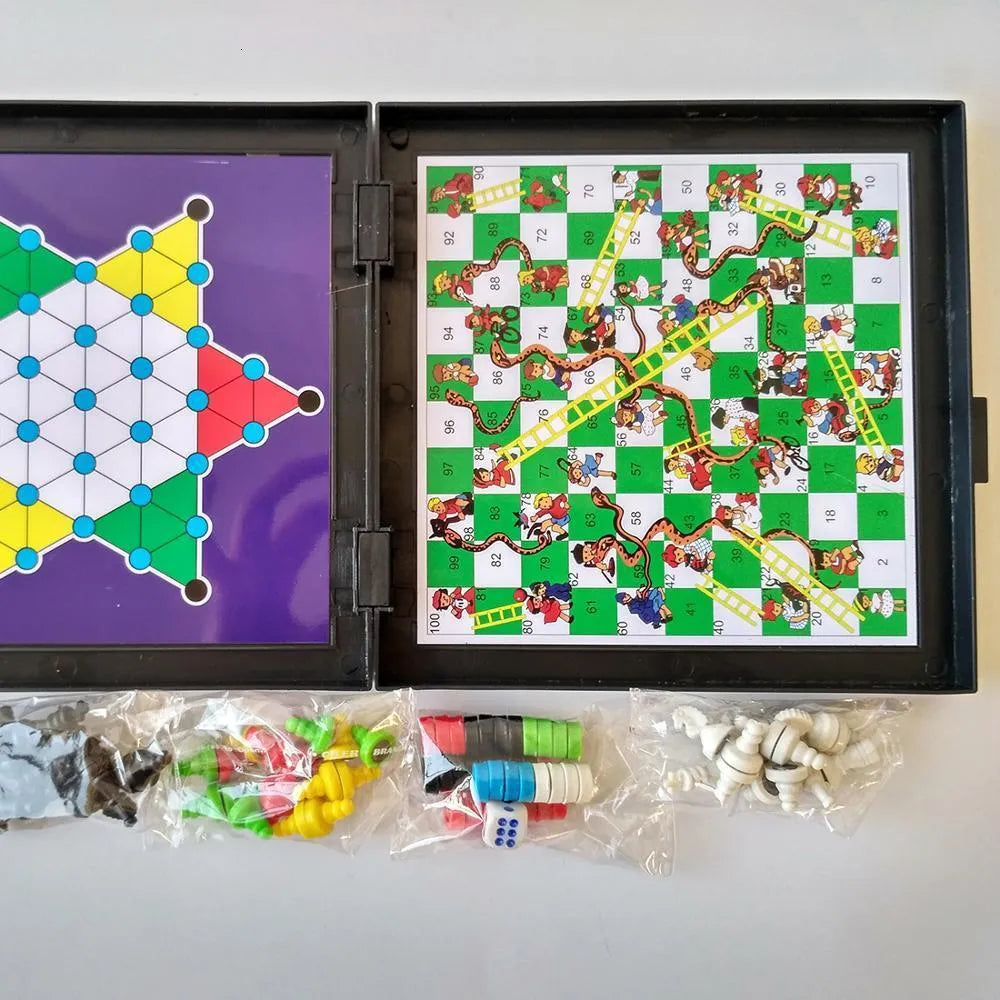 5-in-1 Magnetic Board Game Set – Chess, Ludo & More