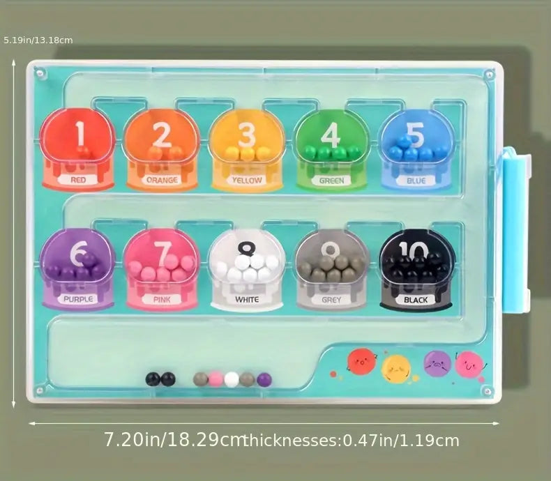 Fine motor skills Montessori toy with magnetic pen and coloured balls