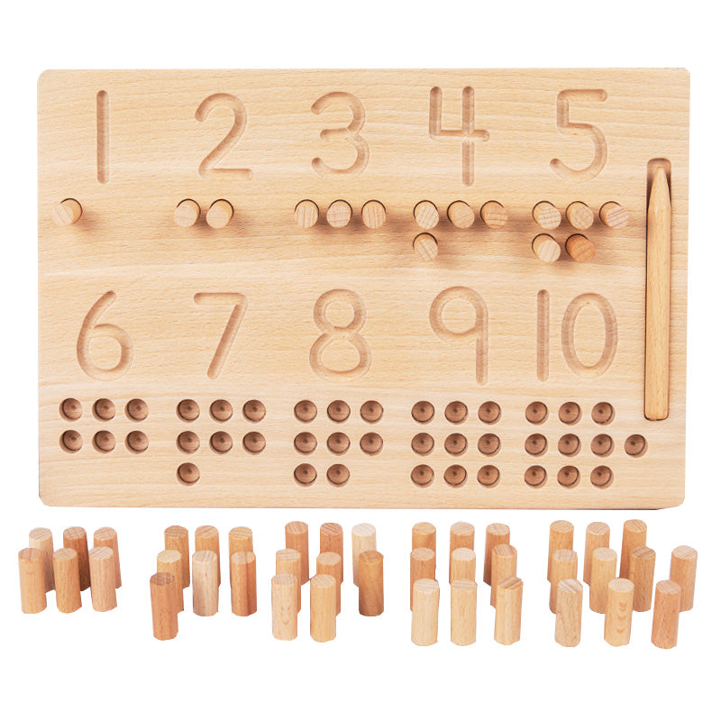 3D Wooden Number Puzzle Board – Pen Control & Counting Toy (1–10)