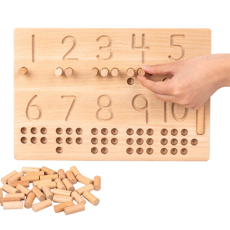 3D Wooden Number Puzzle Board – Pen Control & Counting Toy (1–10)