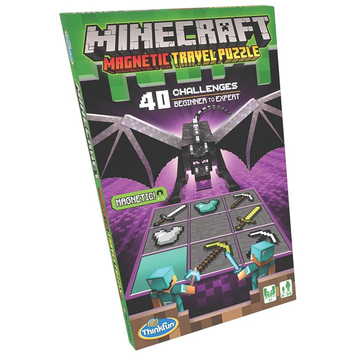 ThinkFun Minecraft Magnetic Travel Puzzle Logic Game & STEM Toy For Kids Ages 8 & Up