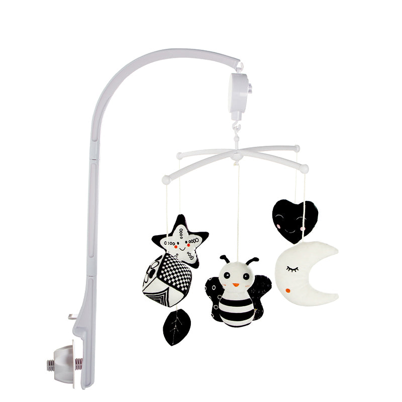 Musical Bee & Moon Crib Mobile – Black & White
