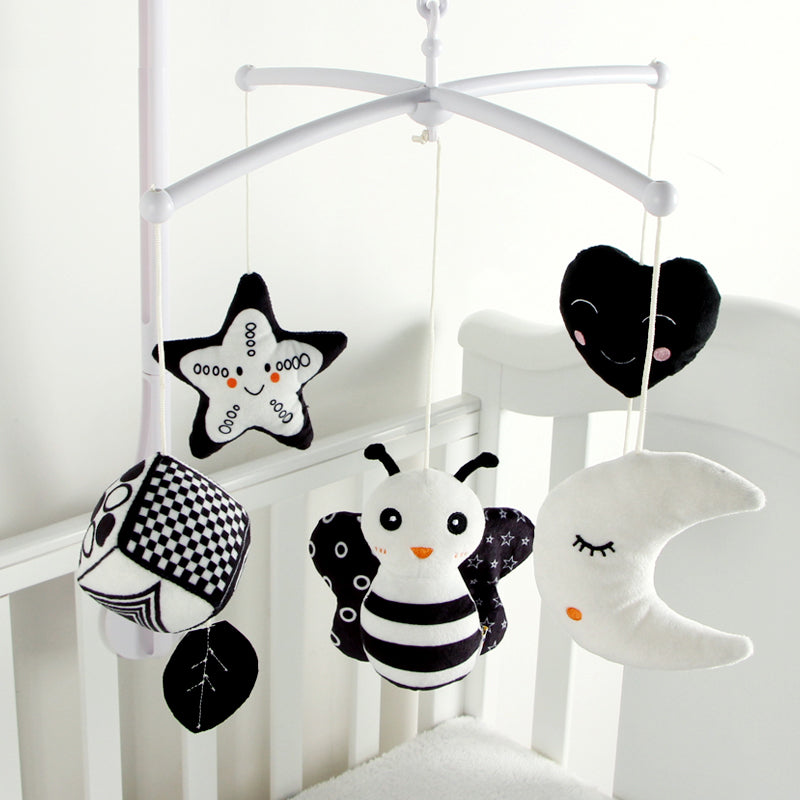 Musical Bee & Moon Crib Mobile – Black & White