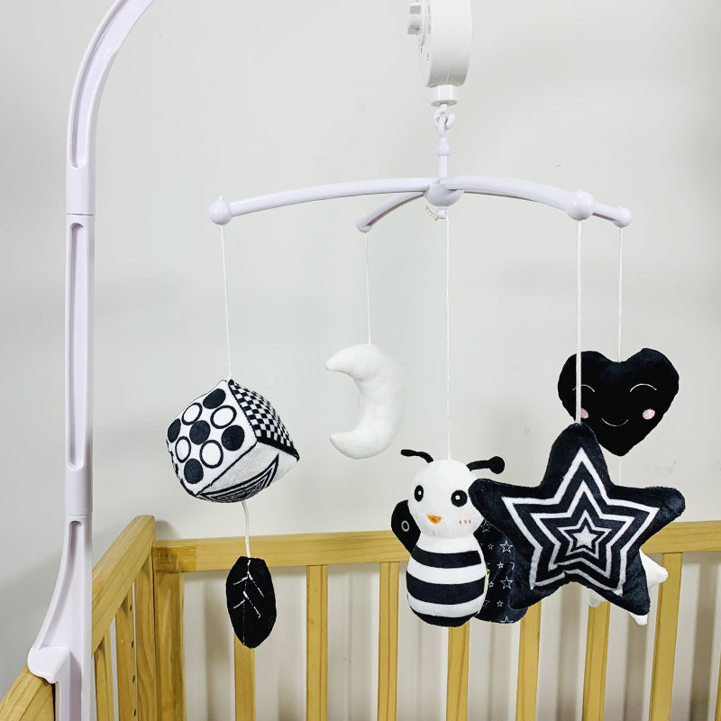 Musical Bee & Moon Crib Mobile – Black & White