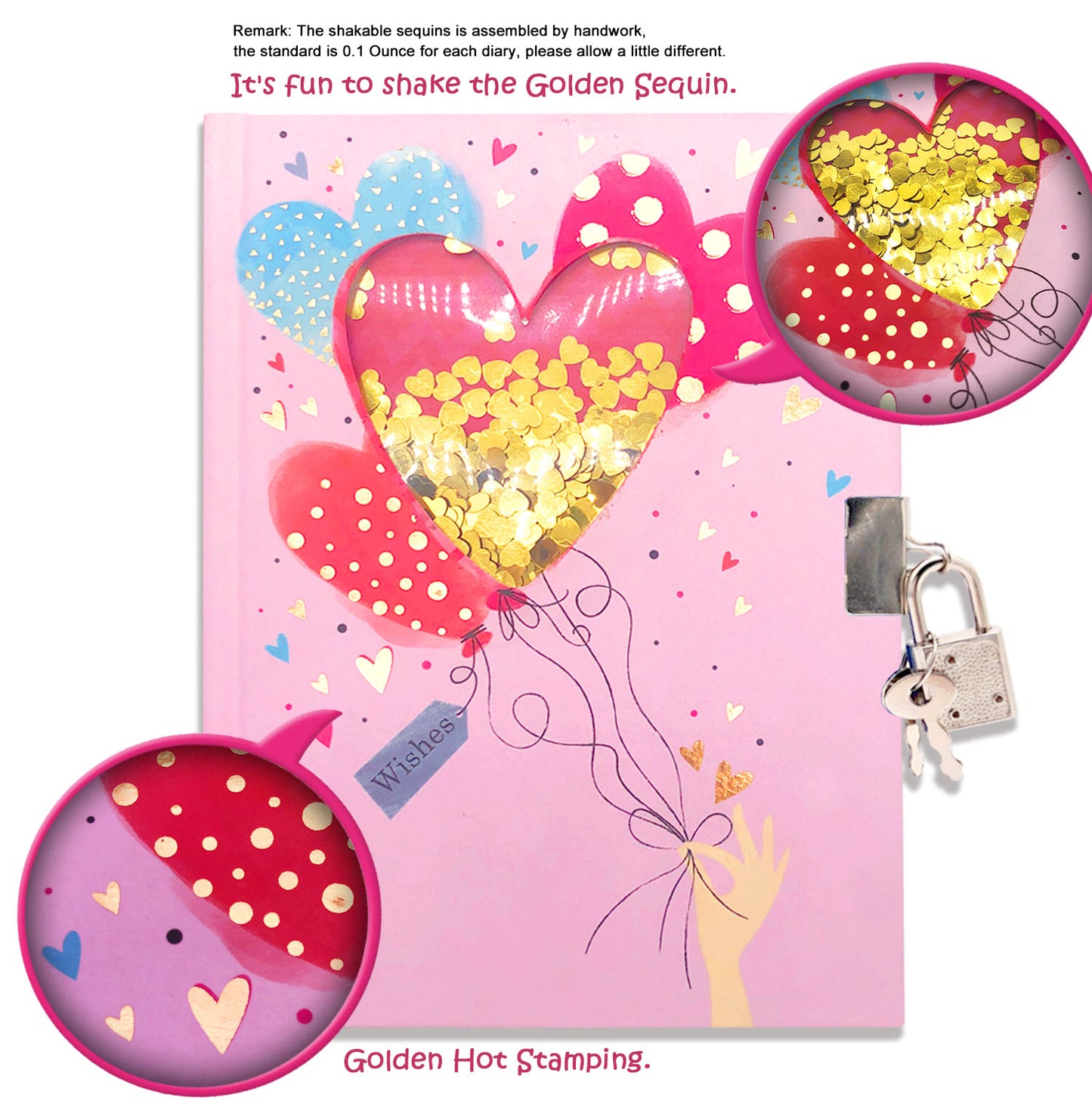 Kids Secret Diary with Lock & Key β Glitter Journal Notebook (Gift Idea)