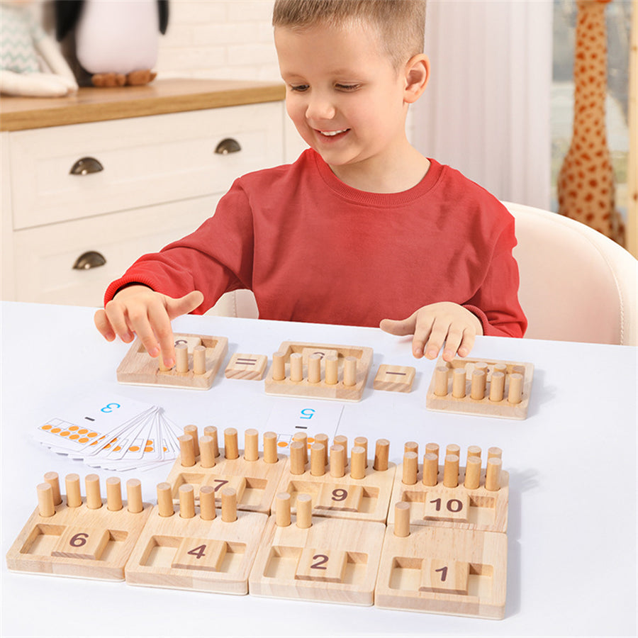 Wooden Math Toy for Kids – Counting, Addition, Subtraction, Multiplication, Division