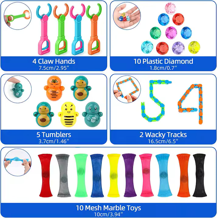 200pcs Fidget Party Favors – Classroom & Birthday Goodie Bag Fillers for Kids