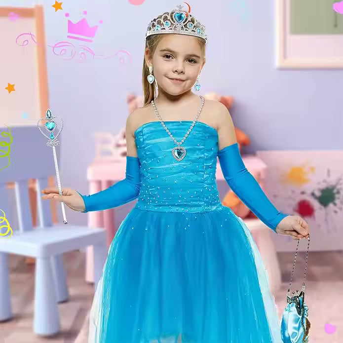 60PCS Princess Jewelry Pretend Play Set – Crown, Wand, Rings & More