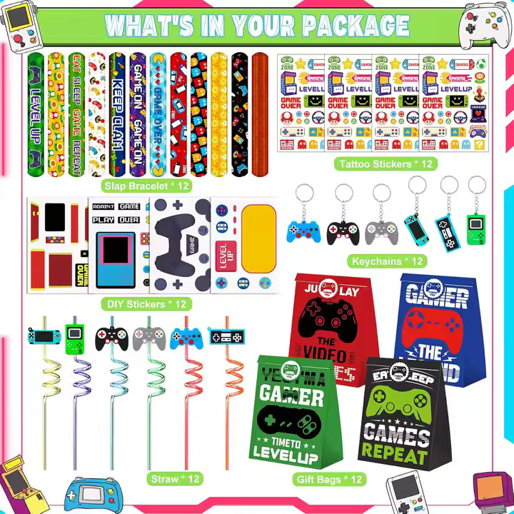 72 PCS Video Game Theme Party Favors – Goodie Bag Fillers & Rewards