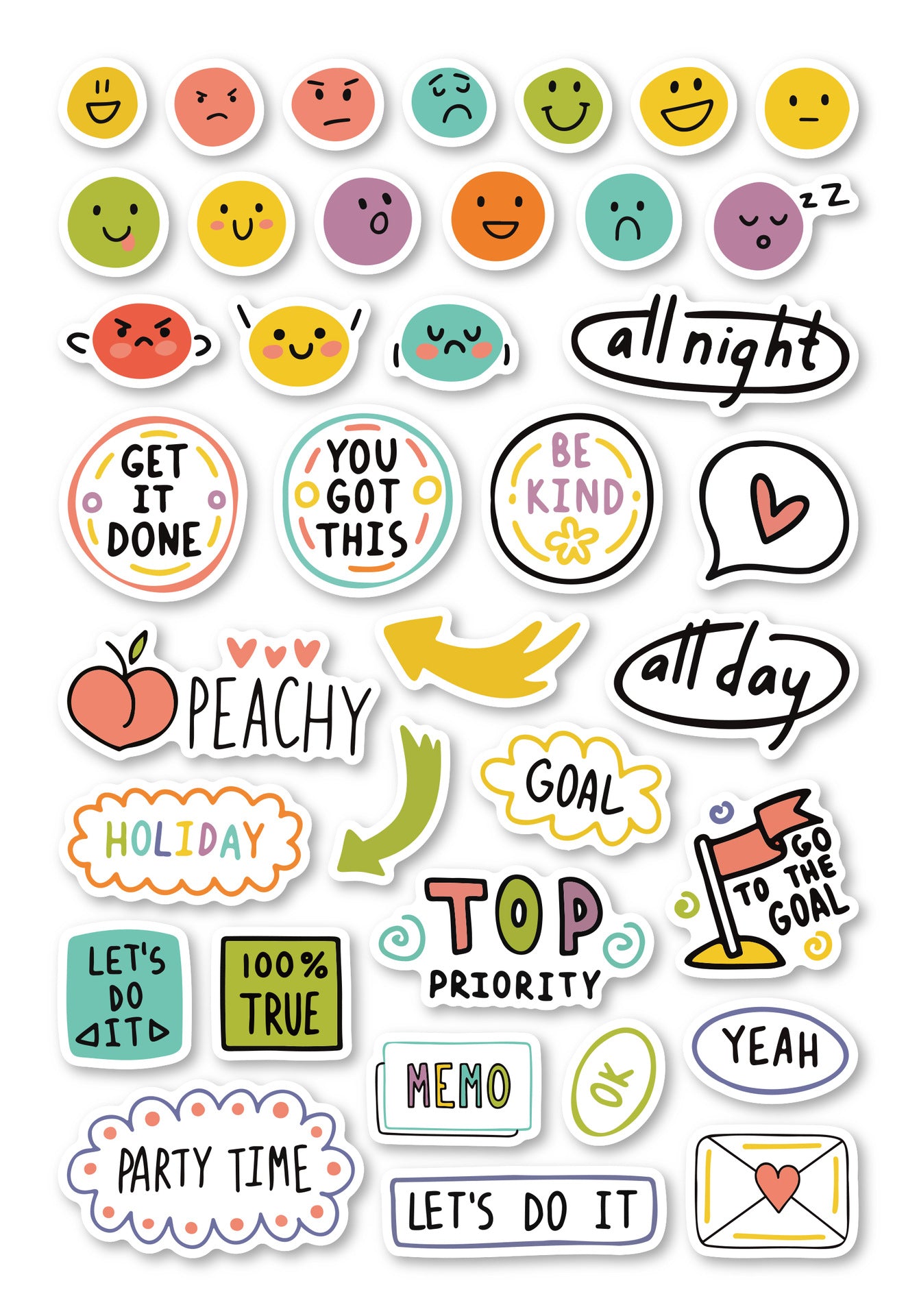 Daily Planner Sticker Set – 240 Fun & Functional Stickers (8 Sheets)