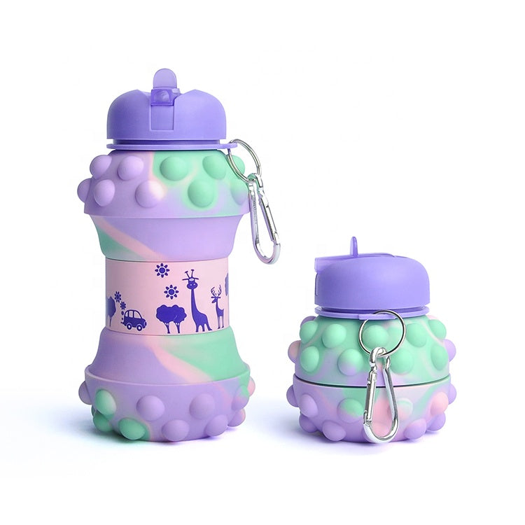 Foldable Silicone Water Bottle – With Clip