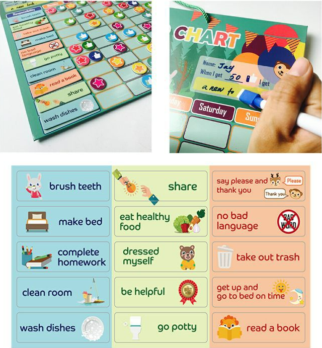 My Big Reward Chart – Magnetic Responsibility Board with 155 Magnets & 2 Markers