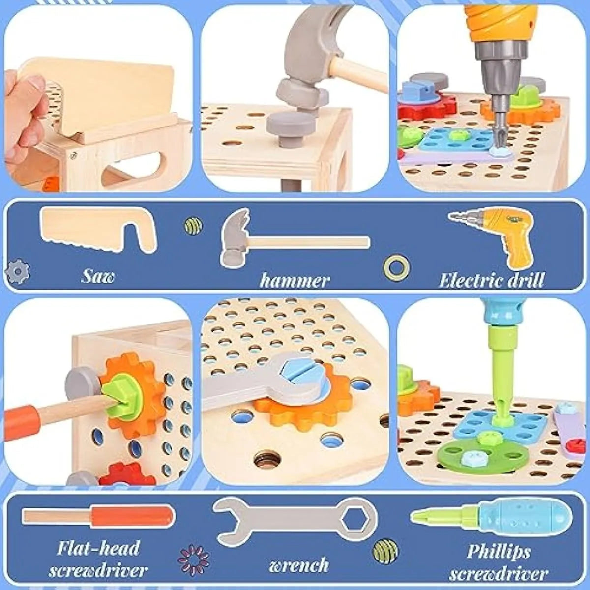Wooden Screw Tool Set for Kids – Construction & Engineering Play