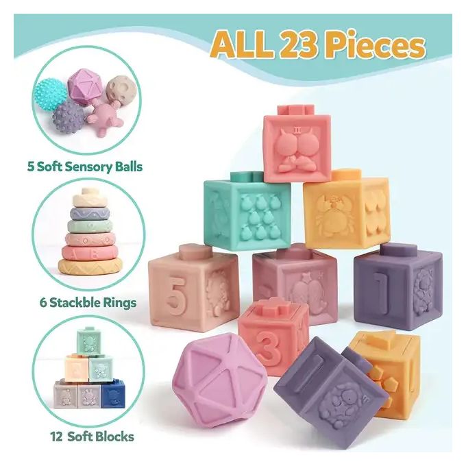 23 Pieces Silicone Blocks Set