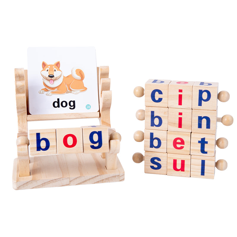Wooden Spelling Word Puzzle Game – Montessori Learning Toy