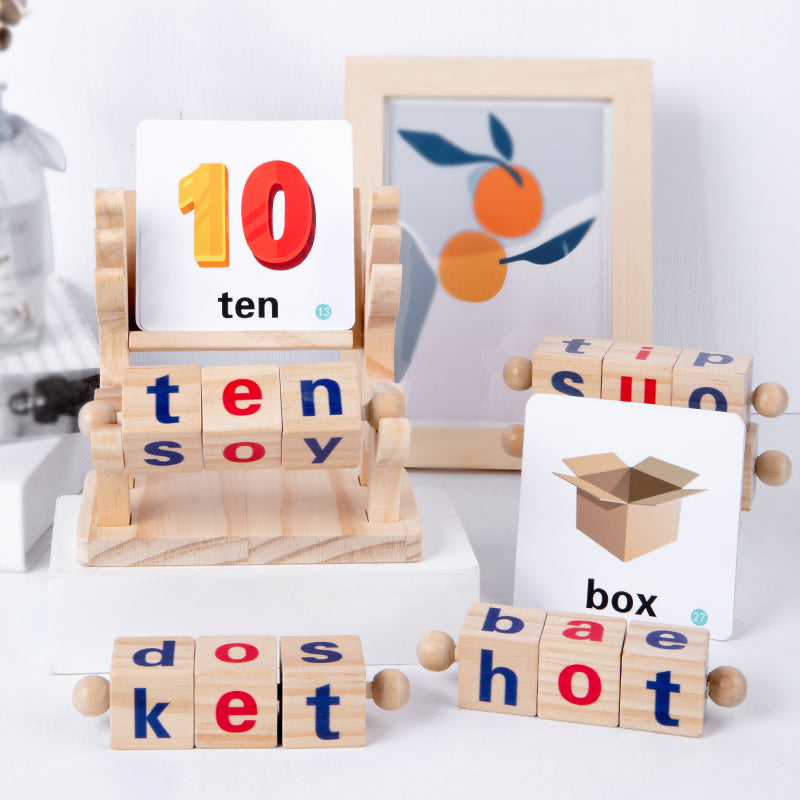 Wooden Spelling Word Puzzle Game – Montessori Learning Toy