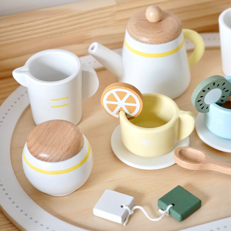 Wooden Tea Set – Pretend Play Cafe & Teatime Set